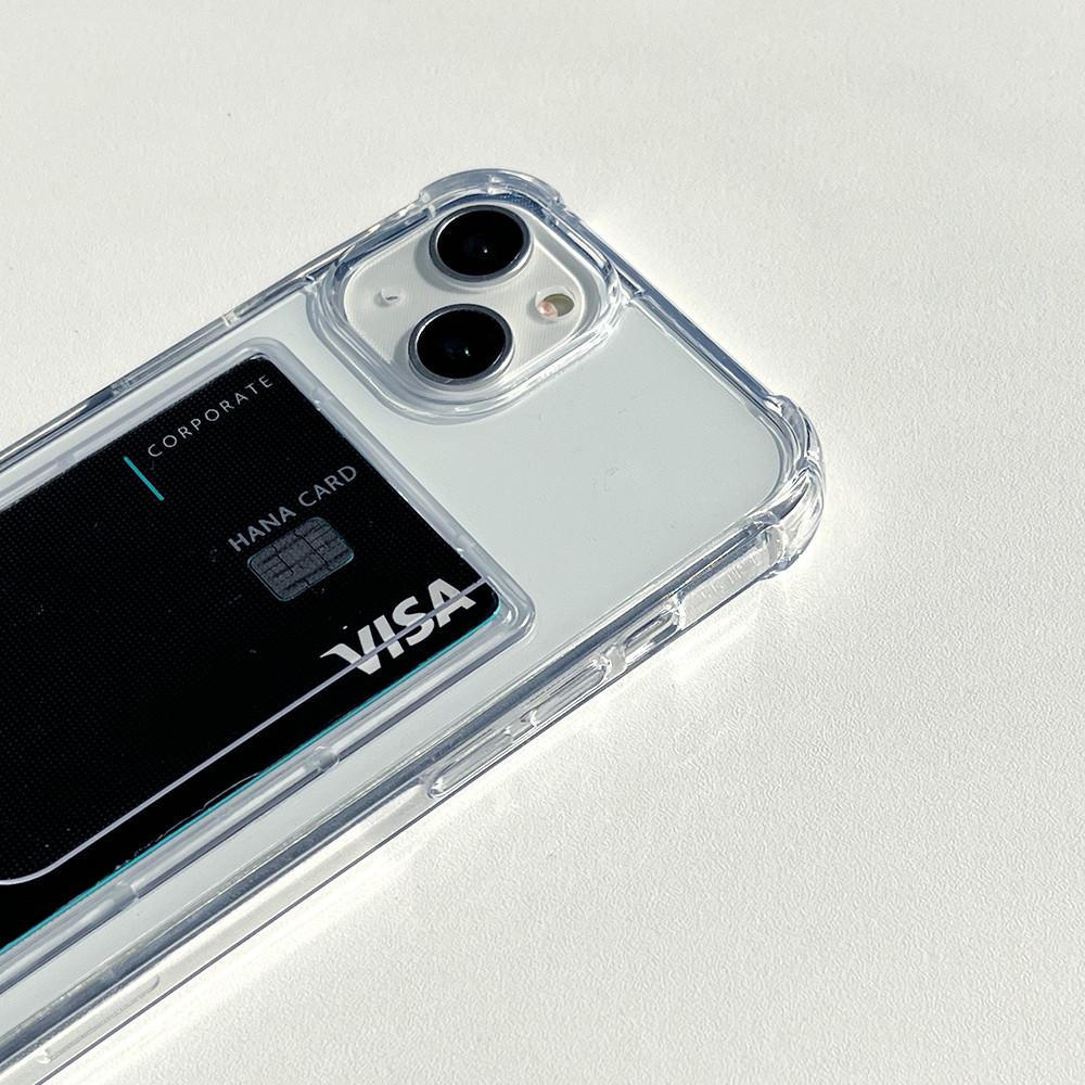 [변색없는/완벽보호] 아이폰 14 프로 맥스 범퍼 카드 케이스 투명