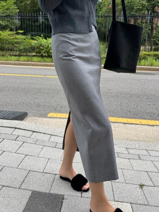 로에 백 슬릿 스커트 (간절기용)