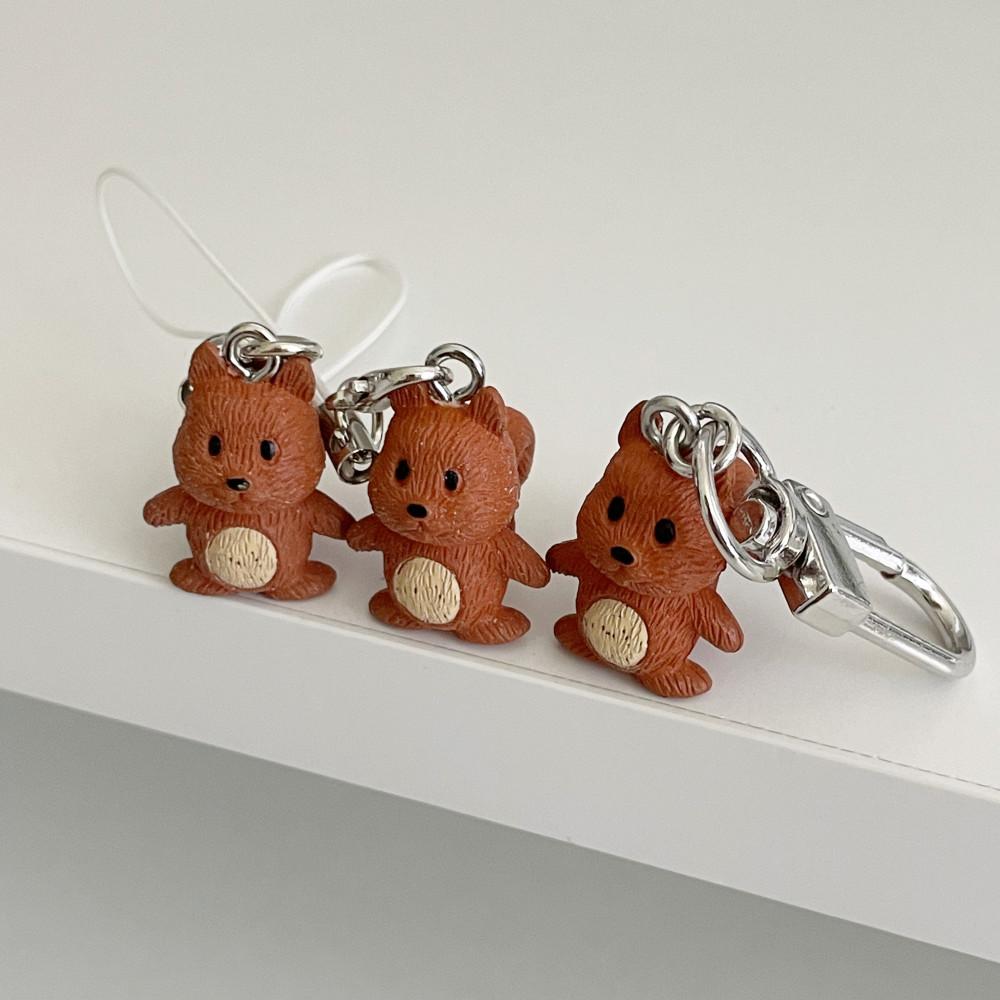 (렛씨온니굿띵) 미니다람쥐 키링 휴대폰줄 D형고리