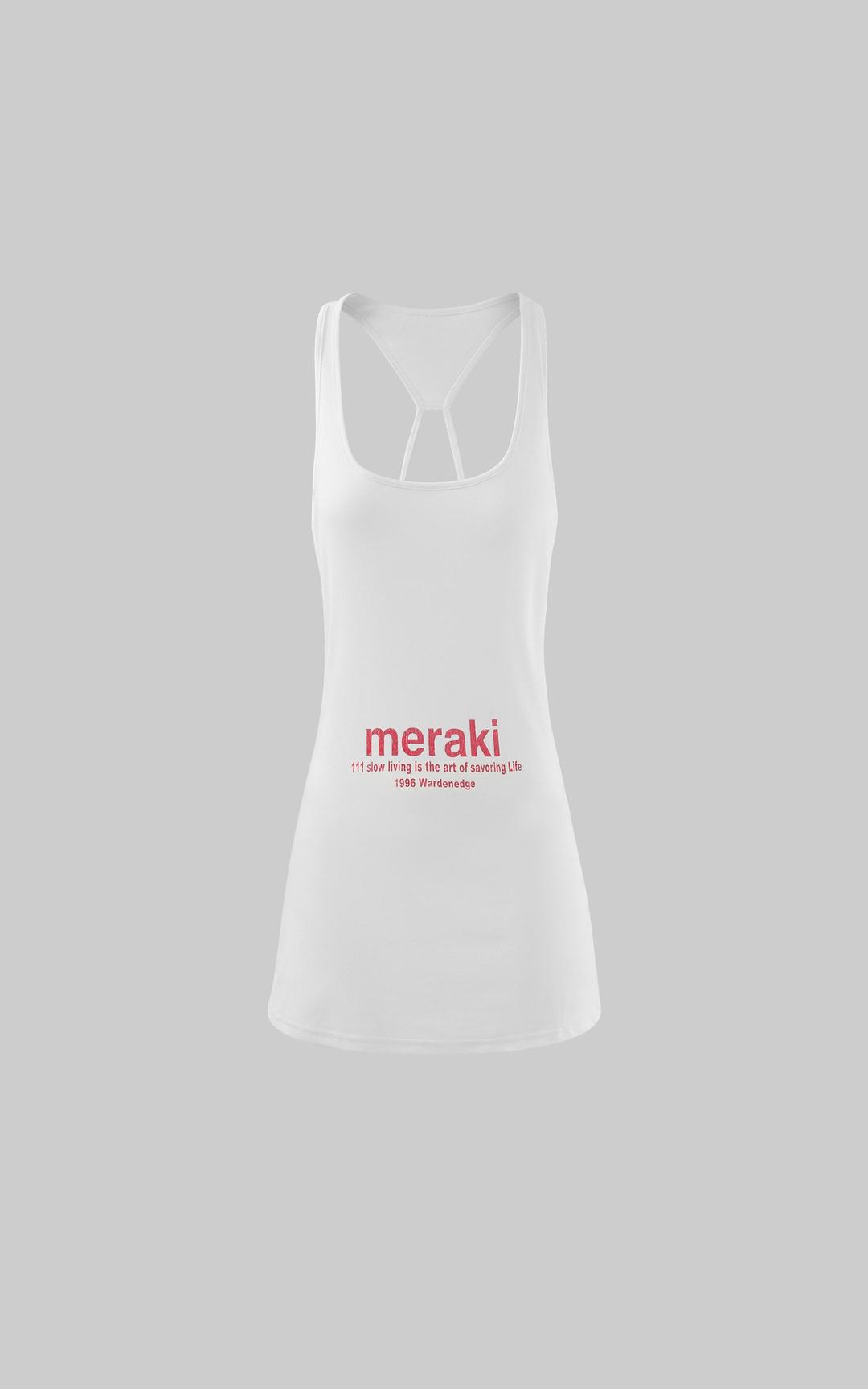WARDEN EDGE Meraki Racerback Tank Top with Minimalist Letter Print