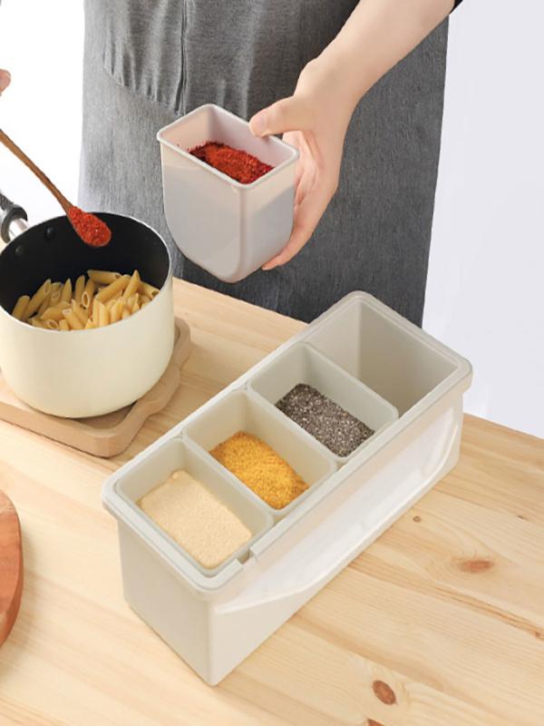 일체형 뚜껑 소분 양념통 4칸