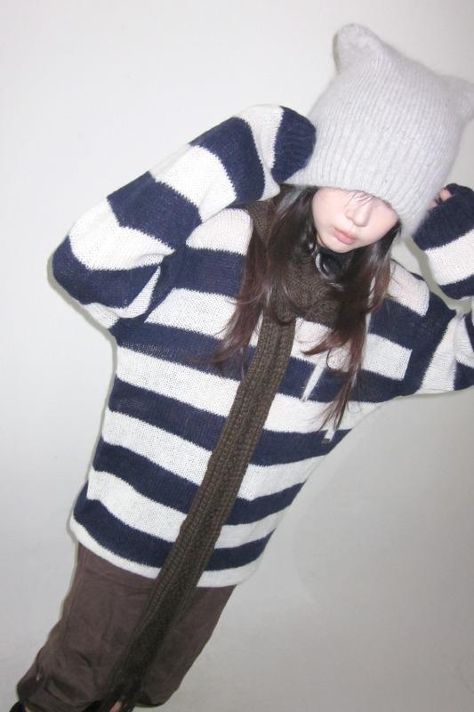 alpaca stripe knit (5color)