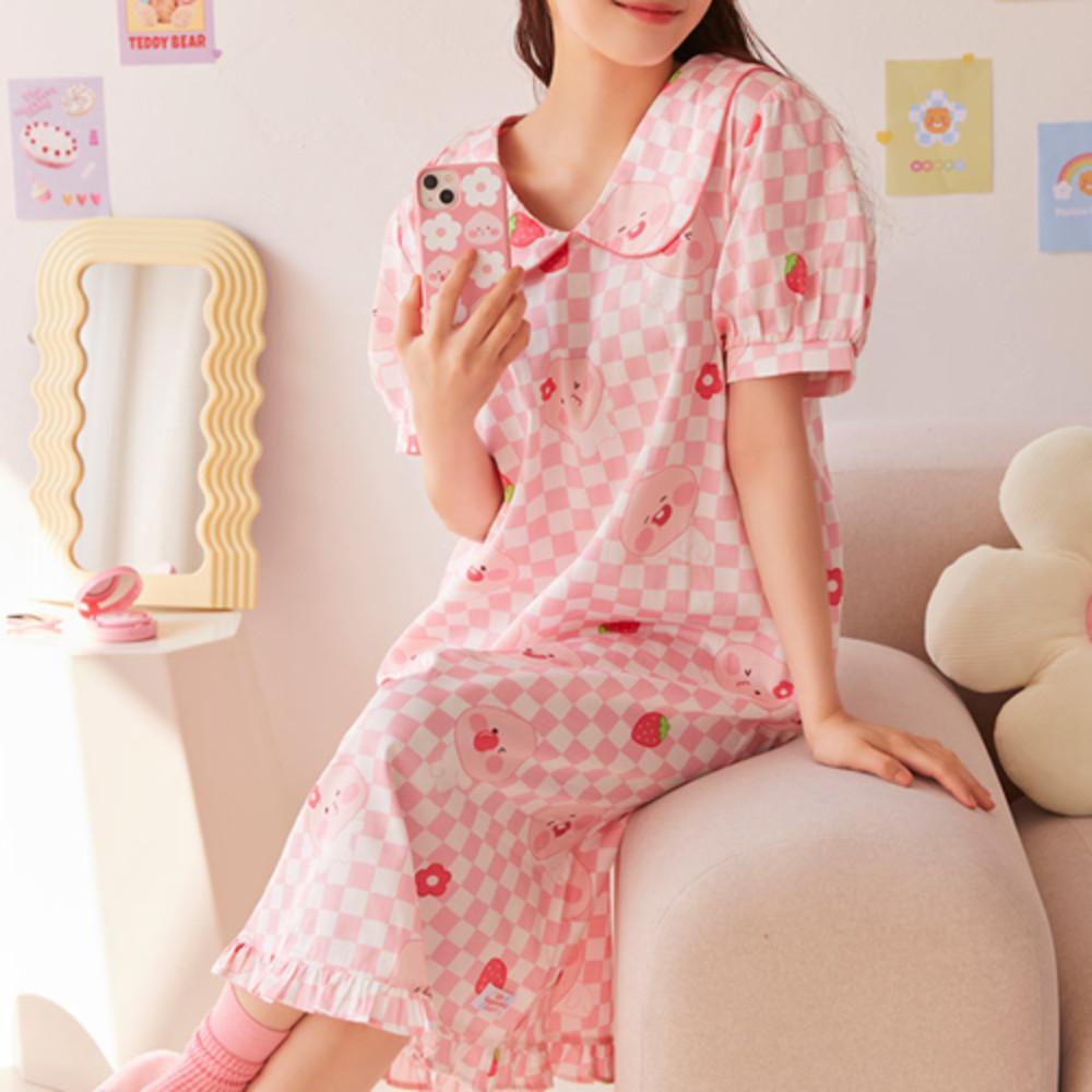 카카오 해피치데이 어피치 원피스 파자마 잠옷 홈웨어 여행잠옷 파자마파티