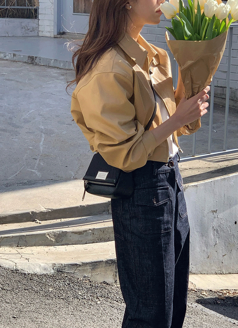 디토 크롭 레더 자켓