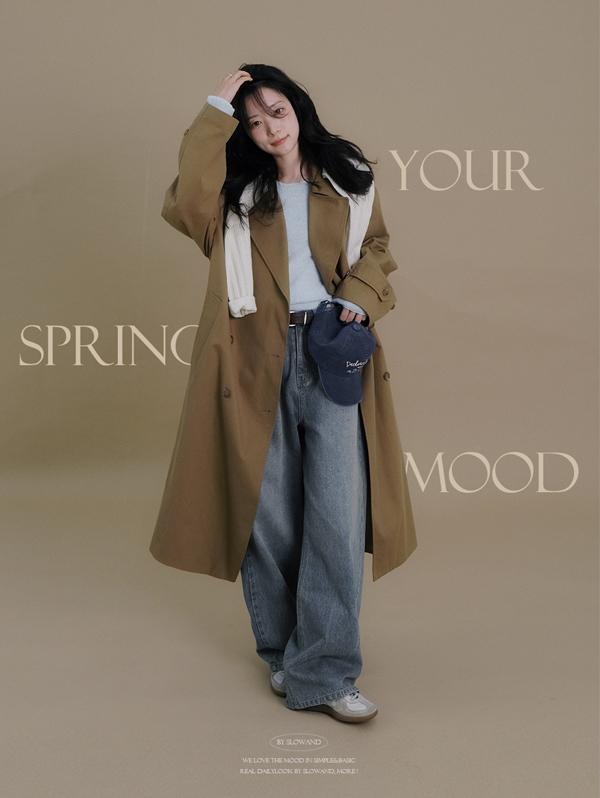 슬로우앤드 [문의폭주/무료배송] #SLOWMADE. 어바웃 더블롱 트렌치코트 - 2 color