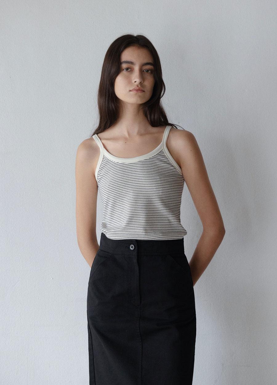 Stripe sleeveless top (Ivory)