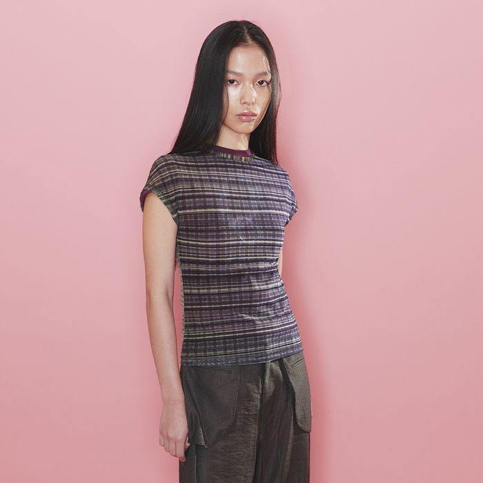 Dark Tartan Mesh Tee