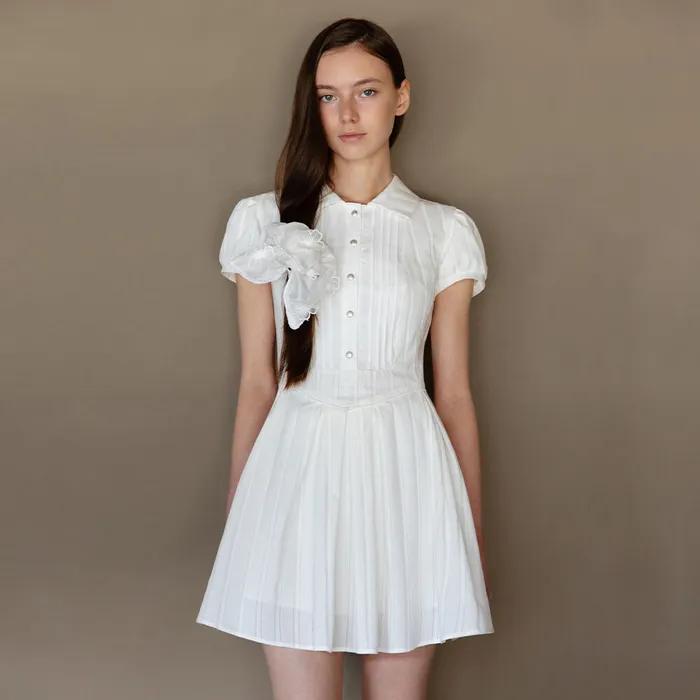 [3차-7/9 순차배송] LISIANTHIUS PINTUCK PLEATS DRESS_TT5S605IV