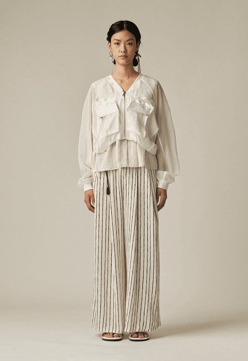 라글란 가오리 v넥 볼륨 점퍼