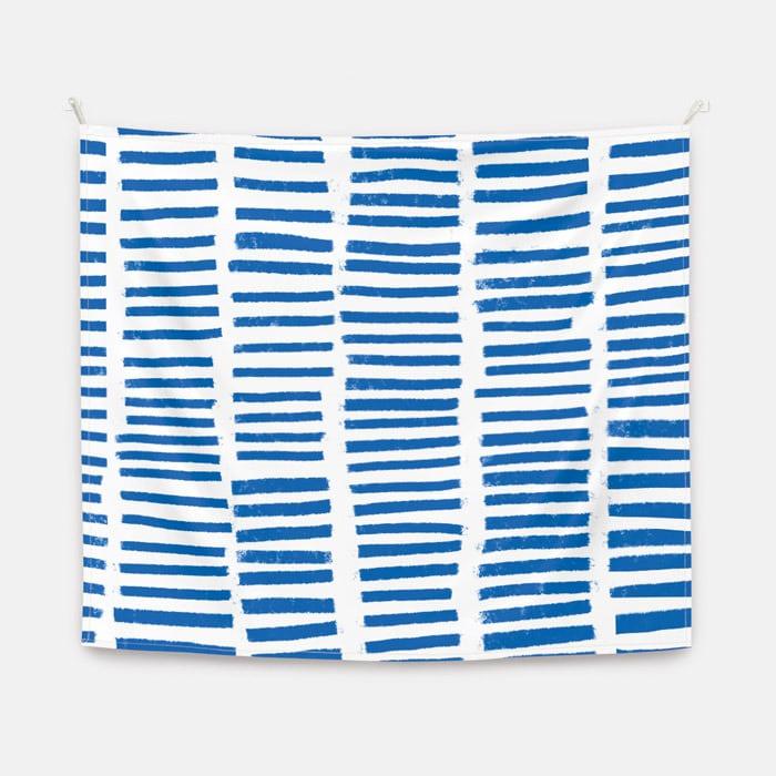 Blue Dashes 패브릭 포스터 대형