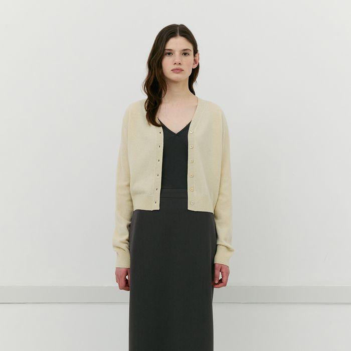 Yak V-Neck Cardigan_Lime