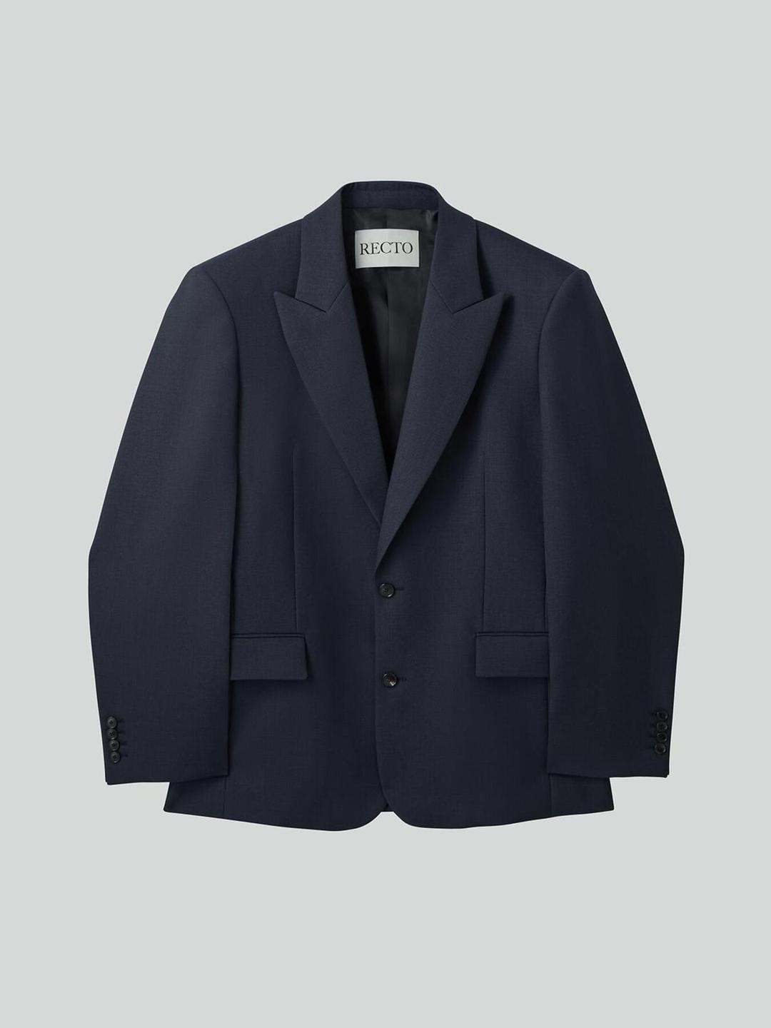 STRUCTURE WOOL TAILORED JACKET (VINTAGE NAVY)