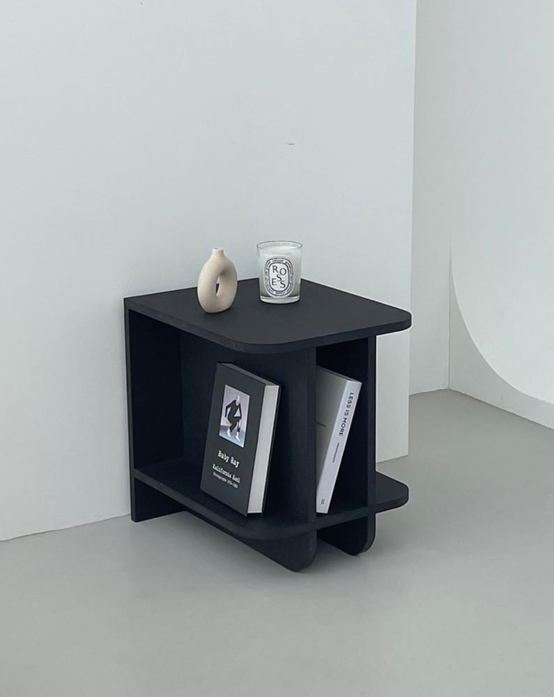 [주문 제작 가구] 누브레 세로 선반 라운드 협탁