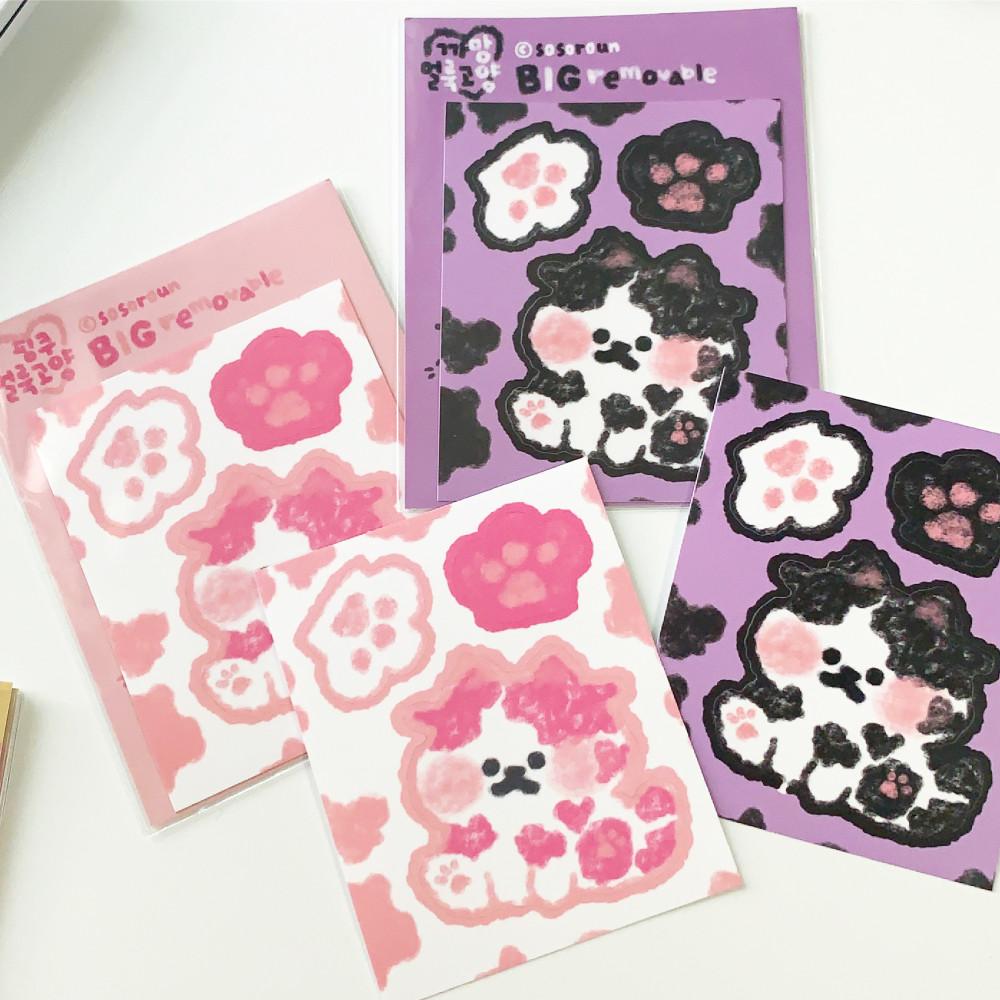 빅리무버블 스티커 얼룩고양 2종