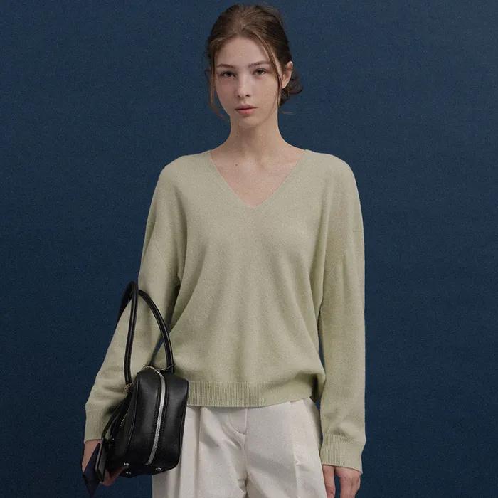 [2차] Lei Wool V-neck Knit (Apple Mint)