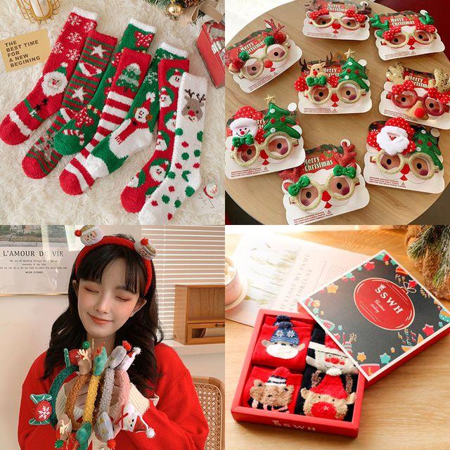 [크리스마스 특집!] 다양한 루돌프 산타 뿔 헤어핀/머리핀/담요/수면양말/산타모자