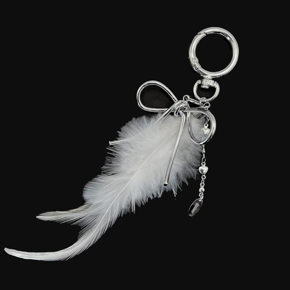 Ribbon plume keyring #y2k
