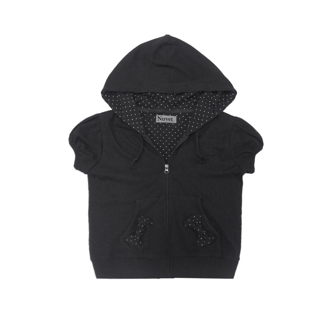 Puffed sleeve dot hoodie _ Black