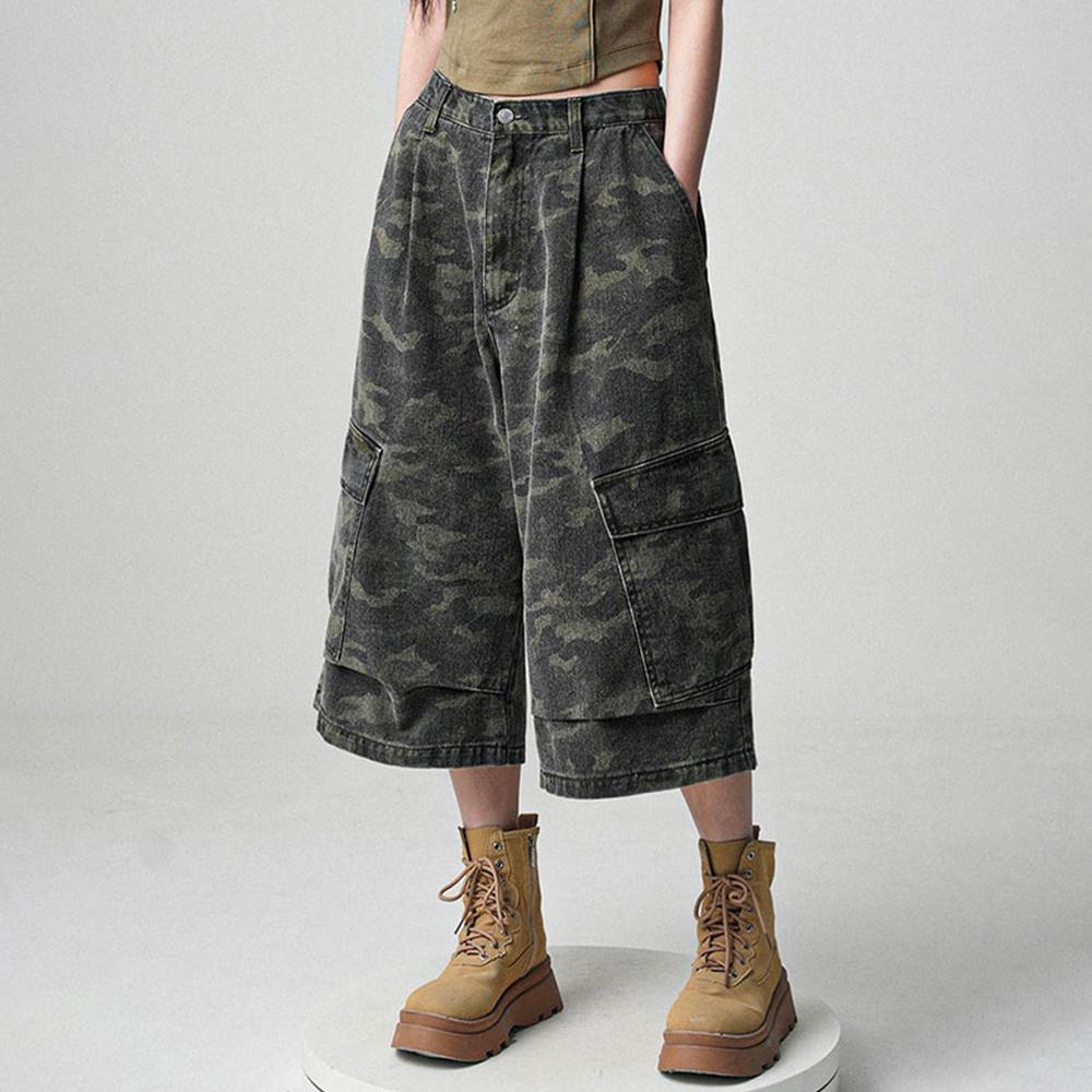 Side Big Denim Shorts - 4COL
