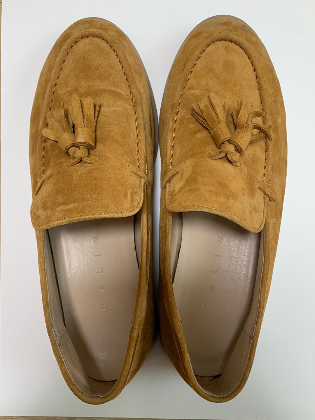 꺌랑 스웨이드 기절로퍼 노랑 250mm