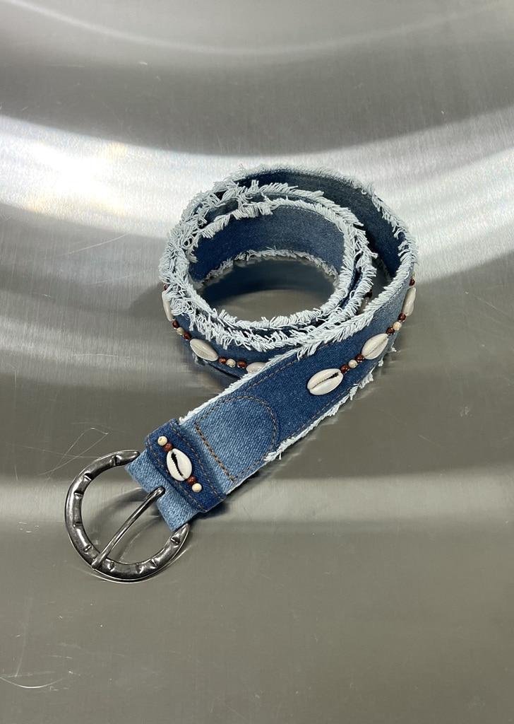 vintage detail denim belt