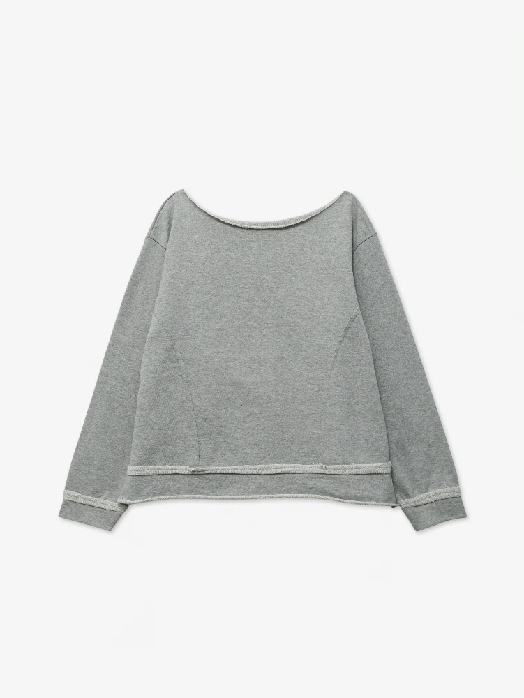 raw off-shoulder sweatshirt