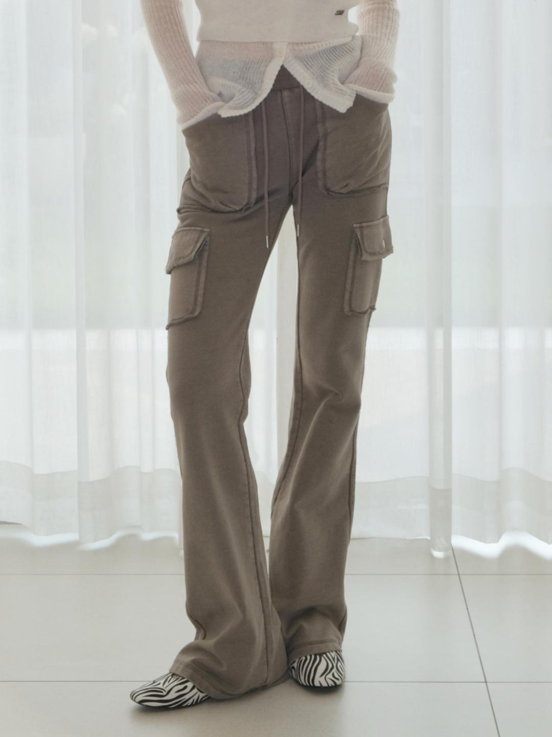 PIGMENT JERSEY BOOTCUT PANTS [GRAY]