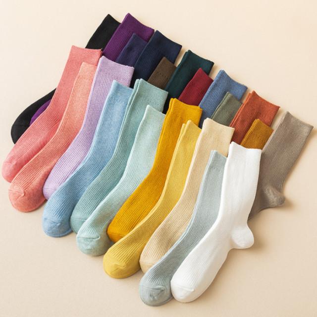 [롤삭스] 18컬러 데일리 골지롱삭스 데일리삭스 여성양말 중목양말