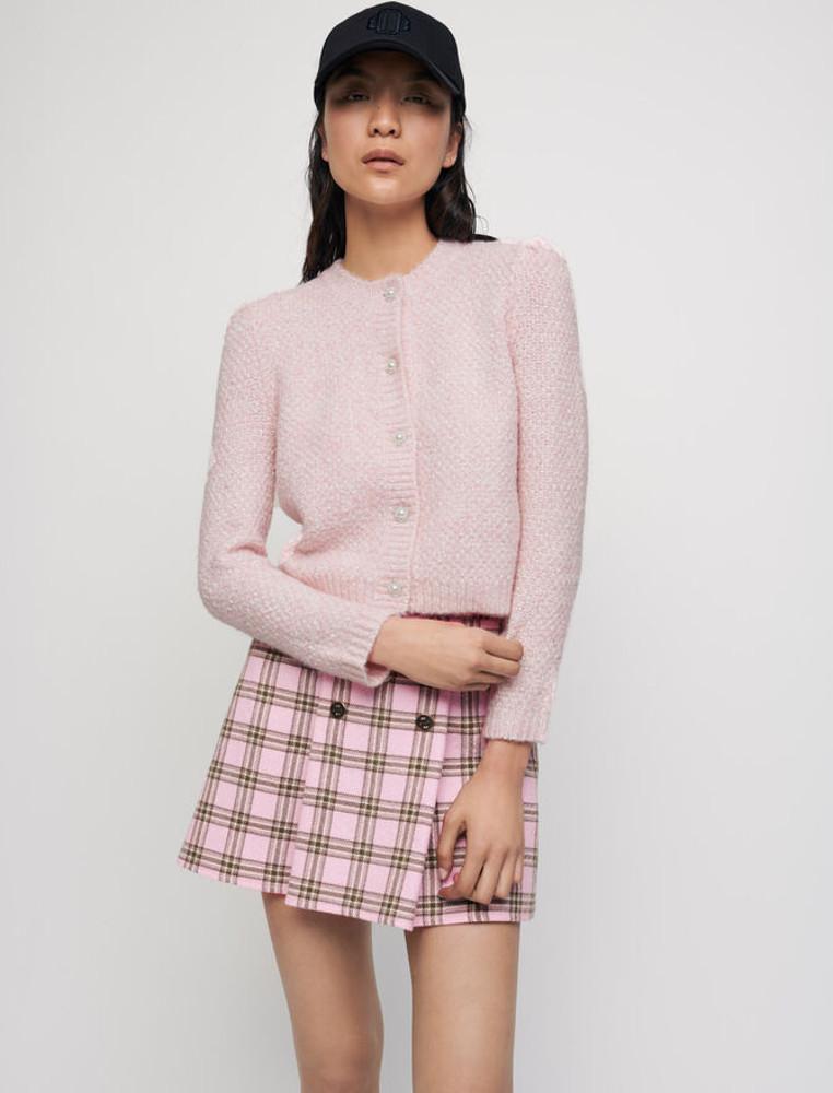 MAJE 마쥬 21FW 페일 핑크 루렉스 트렌디 니트 가디건 재입고