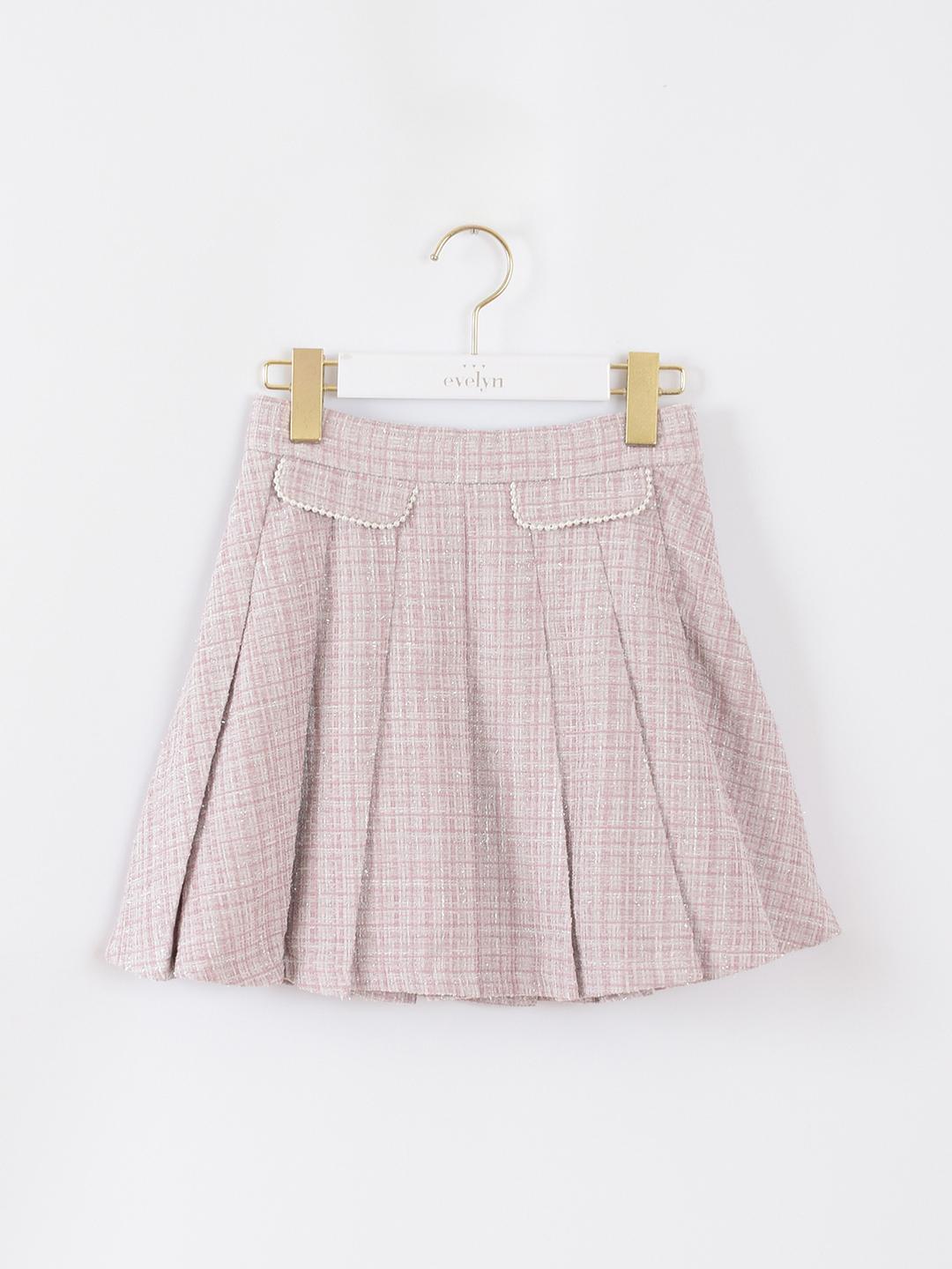 ツイードプリーツスカート