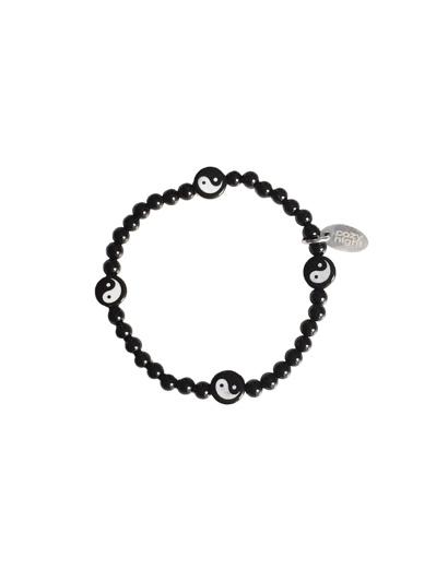 [821] yin n yang black bracelet