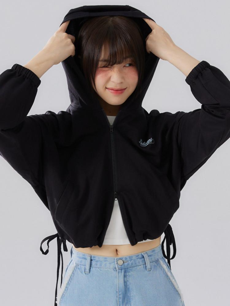 피케 후디 점퍼 [BLACK]