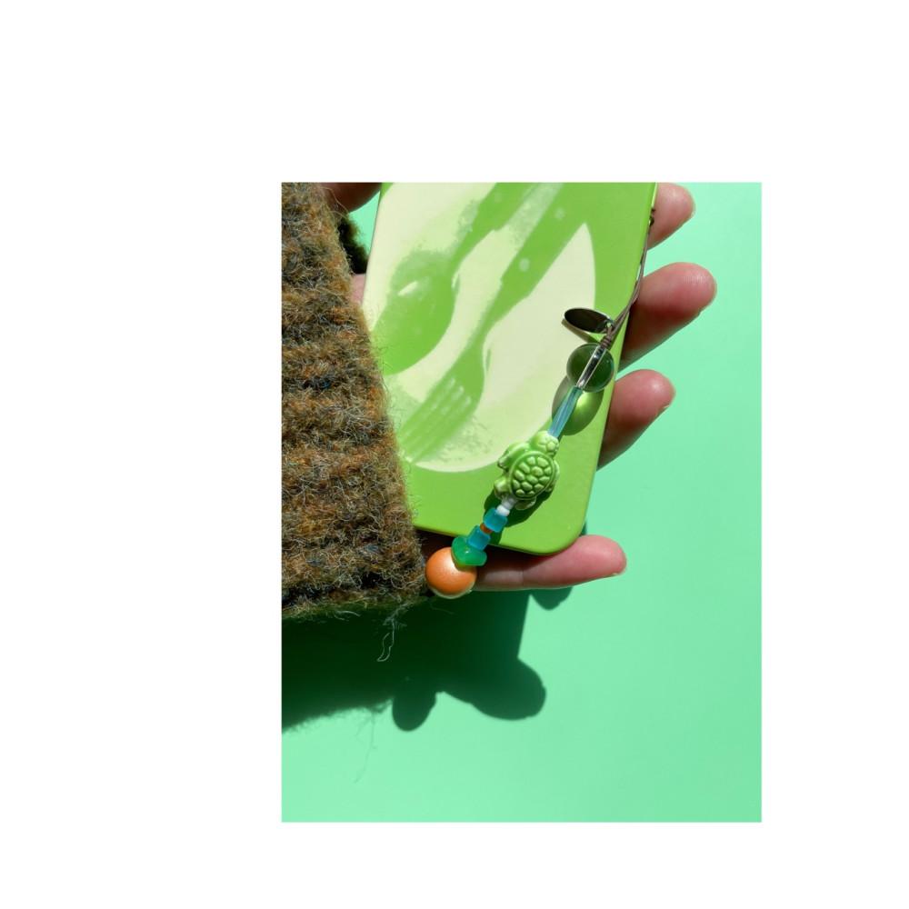 [모지] 거북이 원석 비즈 키링