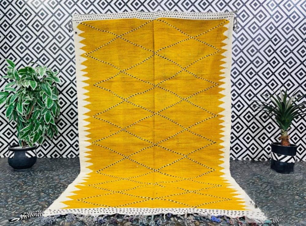 바나나 킬림(여름용)러그 여름카페트 시원한러그 인테리어러그 모로칸러그 195x300  [모로코공방]