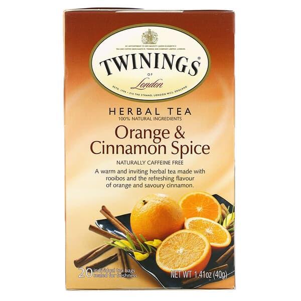 Twinings, 허브차, 오렌지 & 계피, 카페인 무함유, 개별 티백 20개, 40g(1.41oz)