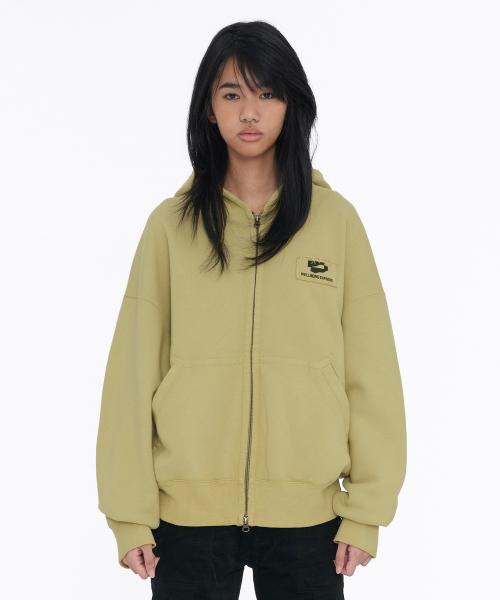 (25FW) Logo Patch Zip Up Leaf Green