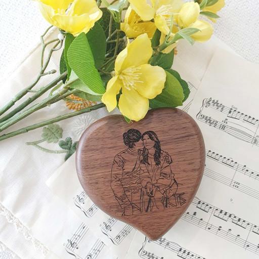 각인 드로잉 하트 오르골 커플 기념일 하울ost