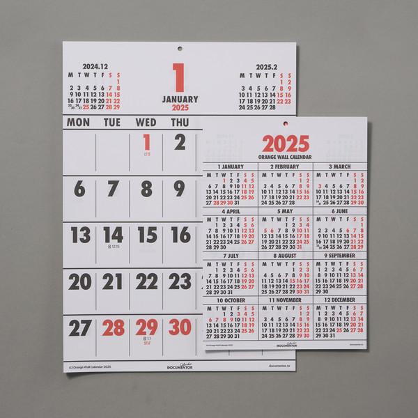 오렌지 월 캘린더 2025 (2size)