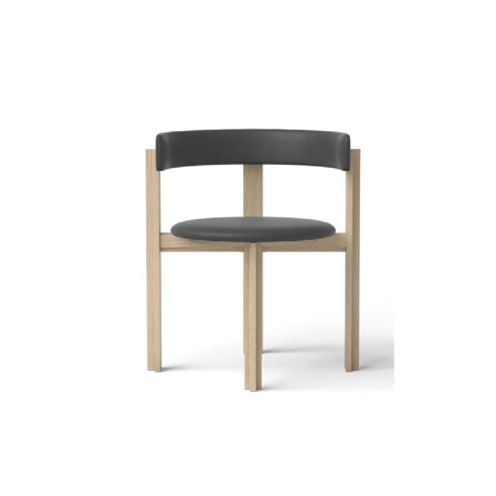 PRINCIPAL DINING CHAIR - WHITE OAK / LEATHER 2 HEAVENLY GREY