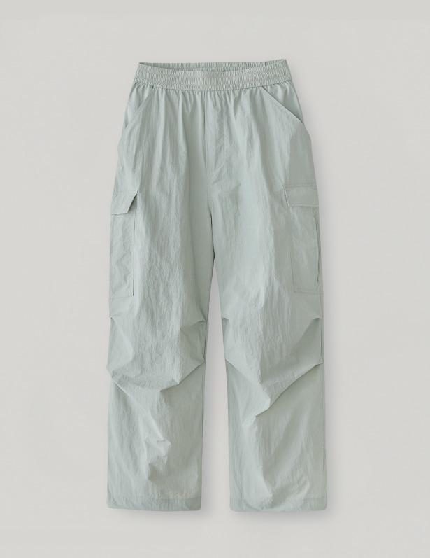 [Summer Ver.]Light Weather Wide Cargo Parasuit Pants_Mint Gray