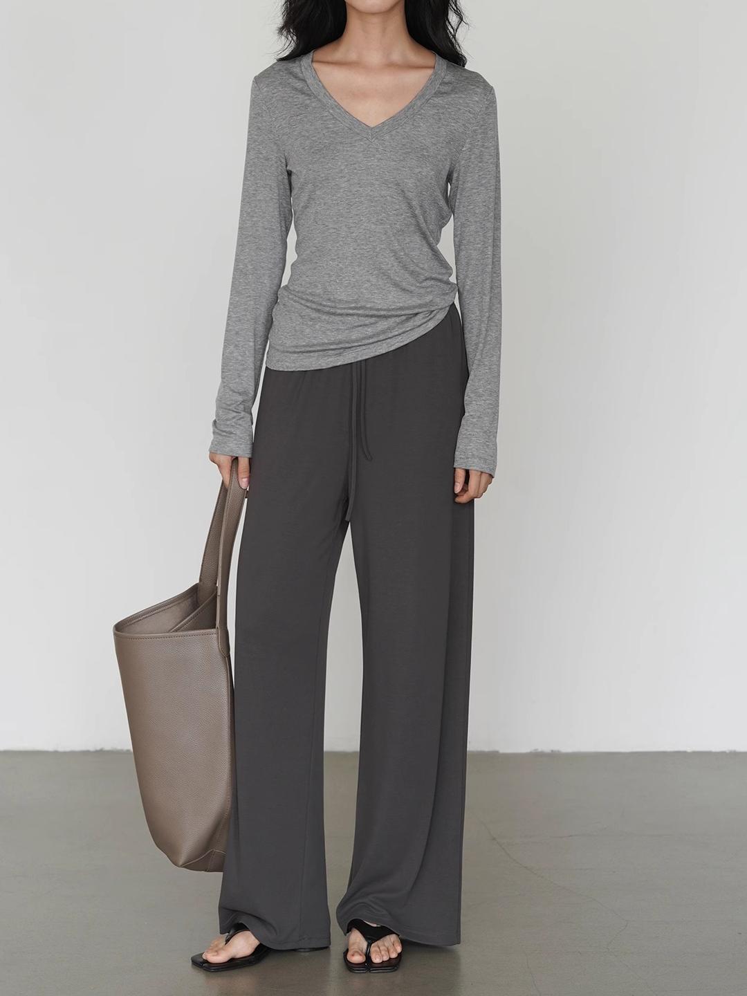 EIGHTHMONTH GREY WIDE PANTS