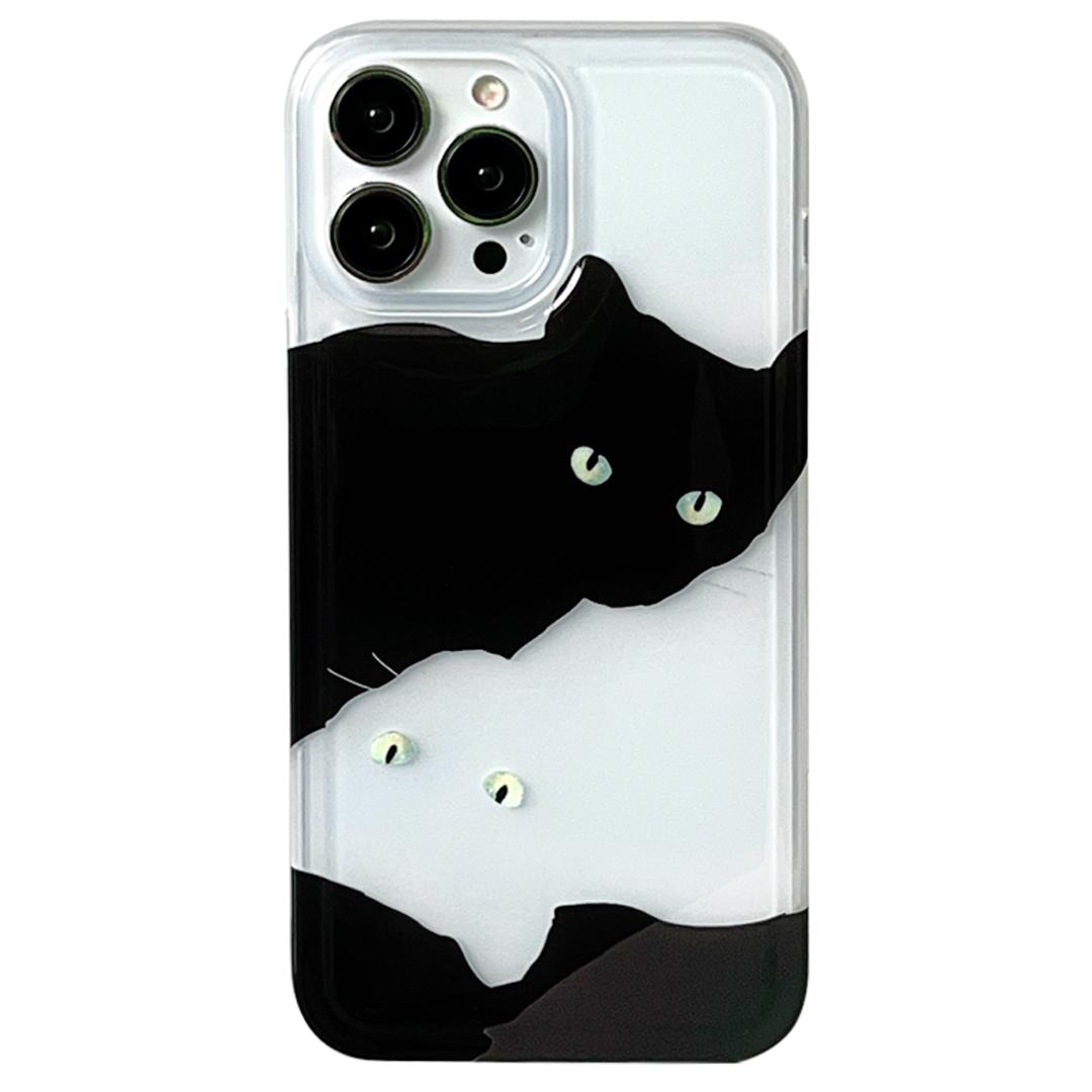 Black White Cat iPhone Case 블랙 화이트 고양이 케이스