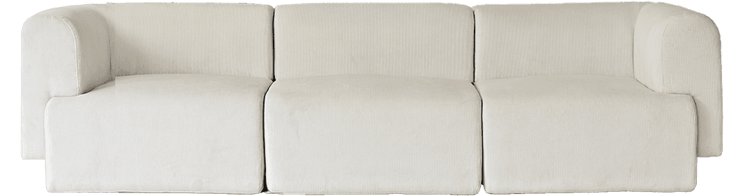 슬로우알레 코듀로이 플로트 패브릭 소파 3/4인