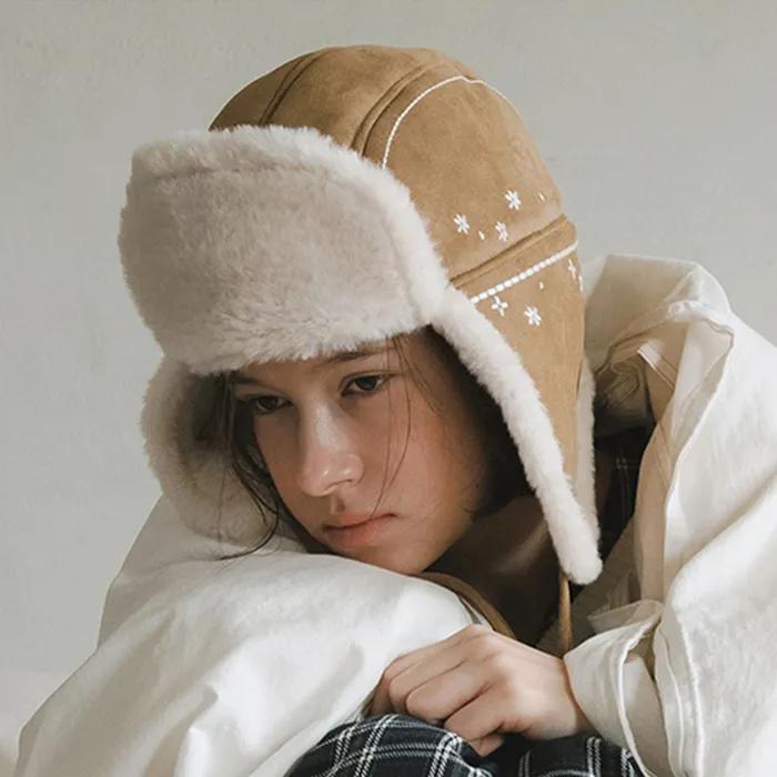 SHEARLING TROOPER HAT - BROWN