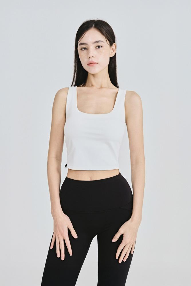 겨살커버 심플크롭탑 - 화이트 (S/M/L/XL)