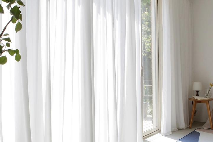[맞춤] 비침없는 도톰 차르르 나비주름 쉬폰 거실 커튼