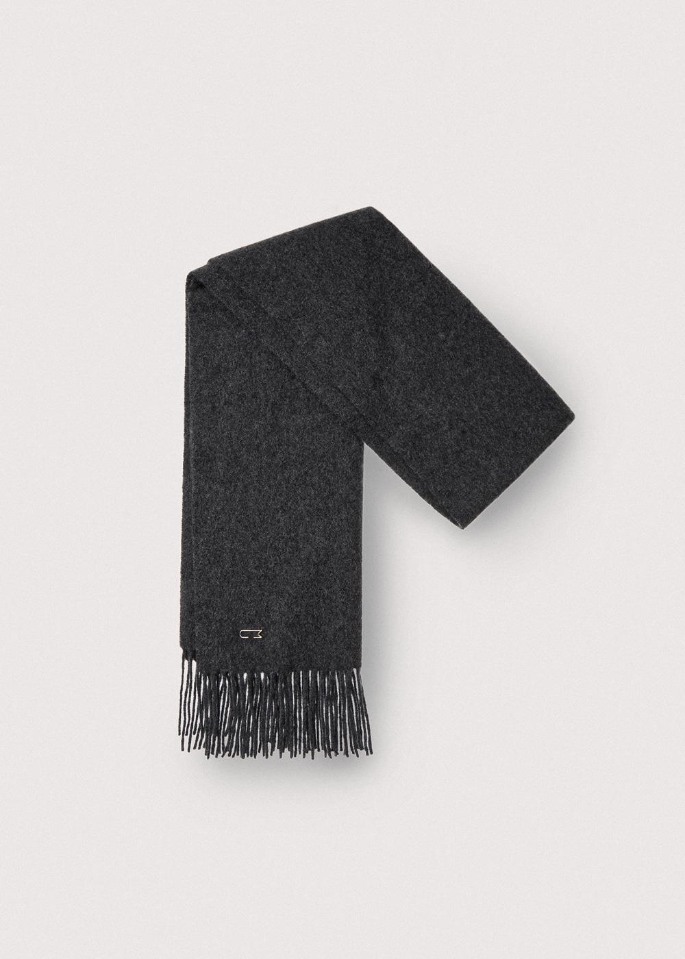 100% Pure Cashmere Muffler Brushed fabric_Graphite