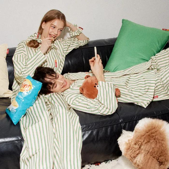 Furless Pajamas 퍼리스 파자마 LINE FRIENDS Edition Orange Green