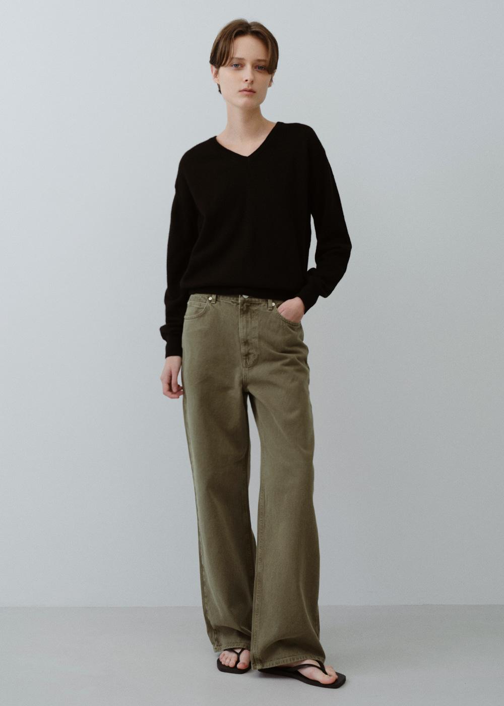 [3차 11/25 예약발송] Dying long denim (olive)