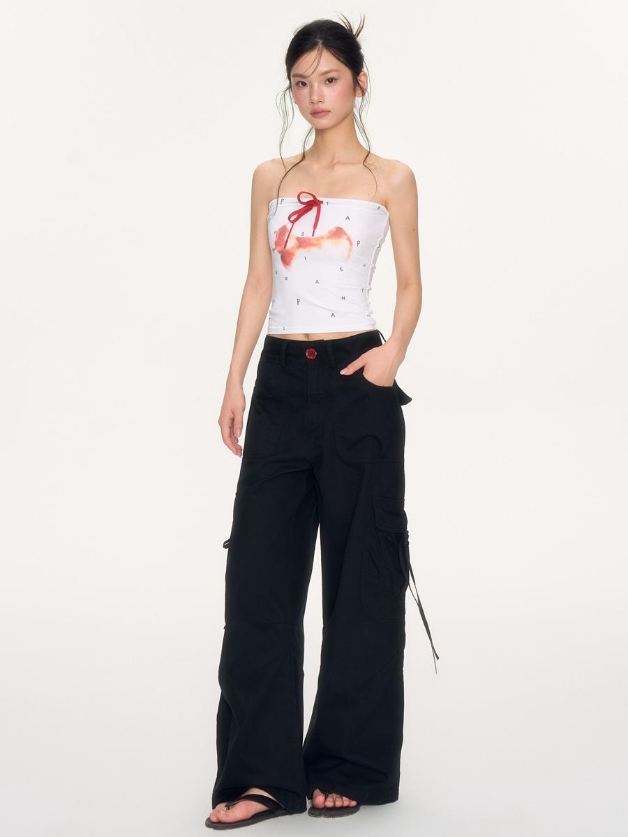 NECY STUDIO Apple Button Cargo Pants